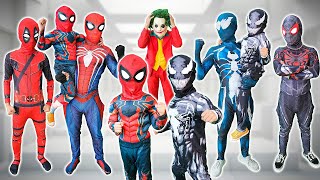 KID SPIDER MAN Become BAD GUYS amp Rescue Venoms Son  What If 5 SPIDERMAN amp JOKER in 1 HOUSE [upl. by Aroved]