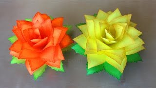 Rosen Basteln mit Papier 🌹 DIY Blumen basteln mit Kindern Origami Rose [upl. by Ainehs]