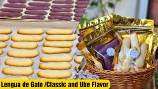 Lengua de Gato Recipe Ube and Classic Flavor ‼️pang negosyo recipe  Bake N Roll [upl. by Odysseus366]