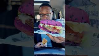 PURPLE WHOPPERS and CHURRO FRIES The Adams Family at Burger King review snacks shorts [upl. by Chilcote]