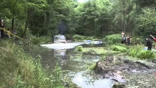 BRESLAU Rally 2013  SS07 Zagan  Unimog driver Udo Heidenreich passing water easily [upl. by Callas]