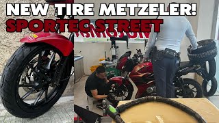 NEW TIRE METZELER SPORTEC STREET  ROUSER 180  SUPERLEIK MOTOVLOG [upl. by Leahcimnoj39]