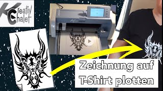 Zeichnung auf TShirt plotten ganz ohne PC  Schneideplottertutorial [upl. by Togram331]