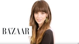 How to Make ClipIn Bangs Look Chic  Harpers BAZAAR [upl. by Eseer]