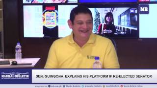 Sen TG Guingona explains his platforms if reelected senator [upl. by Neltiak290]