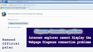 diagnose connection problems internet explorer cannot display the webpage [upl. by Yesor903]