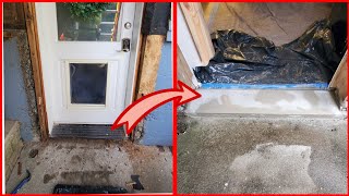 Door curb threshold curb sill pan curb single door replacement part 1 [upl. by Annairdna]