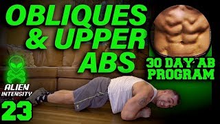 Upper Abs amp Obliques Workout At Home  30 Days to Six Pack Abs for Beginner to Advanced Day 23 [upl. by Anilemrac903]