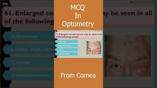 MCQs in Optometry  Cornea  Shorts [upl. by Michaud963]