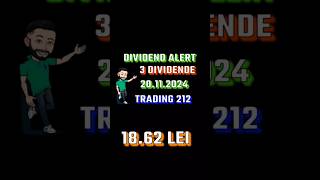 Dividende 20 Noiembrie 2024 bursa actiuni dividende trading investitii stockmarket investitor [upl. by Vina]