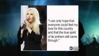 Christina Aguilera National Anthem Gaffe Super Bowl XLV [upl. by Julietta]