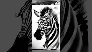 Realistic zebra drawing 🦓👍  hyperrealistic zebra art shorts youtubeshorts [upl. by Einehpets]