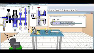 Lab Volt pneumatic simulation  3D cross section content of pneumatic circuit تخيل اجزاء النيوماتيك [upl. by Rosaleen]