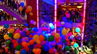 P1430485 MP4 Balloon drop countdown Sapphire Princess June 2019 [upl. by Nonnaehr]