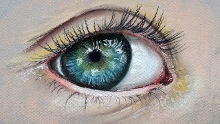 How to Draw a Realistic Eye with Pastels [upl. by Ellinnet]