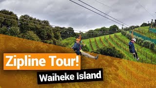 🌳 Waiheke Island Zipline Tour with EcoZip Adventures – New Zealands Biggest Gap Year [upl. by Norrabal]