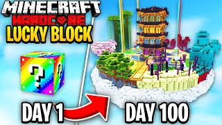 I Spent 100 Days In ONE BLOCK LUCKY BLOCK [upl. by Lauritz178]