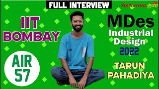 AIR 57 CEED 2022  IDC IIT Bombay MDes Industrial Design CEEDPortfolioInterview Tips by Tarun [upl. by Rozalin565]