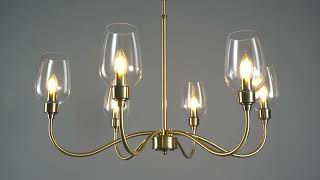 Product Video LI749439 Richmond Chandelier 6 Light Antique brass Glass 84 5cm [upl. by Lazare300]