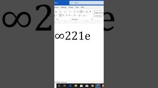 Shortcut Key to Insert Infinity Symbol in MS Word  Character Code to Insert Infinity Symbol in Word [upl. by Larentia]