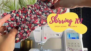 How to Gather Fabric  Shirring on a Brother Machine or Drop Down Bobbin with Elastic Thread [upl. by Camarata]