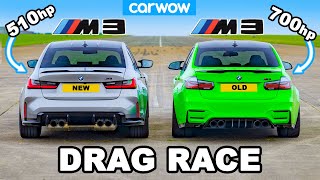 New BMW M3 v Old 700hp M3 DRAG RACE [upl. by Airbma604]