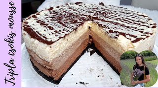 Sütés nélküli tripla csokis mousse torta 🍫🎂 [upl. by Bail88]