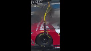 Car catches fire in tow nascar [upl. by Igor]