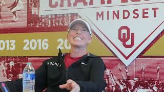 SOFTBALL OU head coach Patty Gasso talks upcoming Mary Nutter Collegiate Classic [upl. by Elbon]