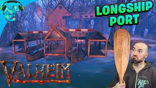 VALHEIM  Building a Dock for Longships and Battling Sea Serpents E16 [upl. by Ahcila]