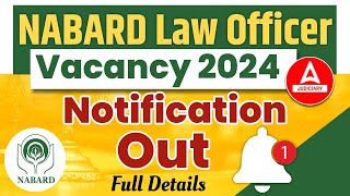 Law Officer Vacancy in NABARD 2024 Notification Out📢 Age Qualification Job Profile Salary [upl. by Htebazil934]