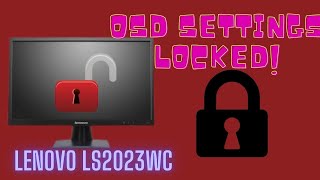 Lenovo Ls2023wc Monitor settings locked [upl. by Leiram]