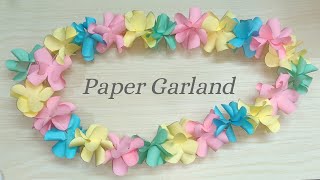 How to make Paper Garland  DIY Paper Flower Garland Tutorial Paper Crafts [upl. by Nnire]