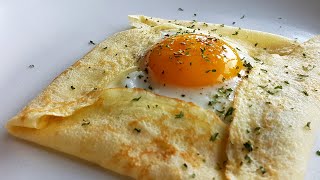 Easiest Crepes Recipe  Savory Breakfast Crepe Pocket [upl. by Assyral331]