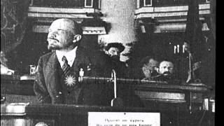 Russian Bolshevik leader Vladimir Lenin addresses a crowd and Leon Trotsky talksHD Stock Footage [upl. by Piers705]