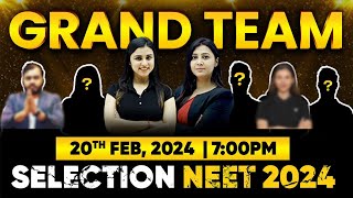 NEET ke Selection li guaranty  GRAND TEAM LAUNCH  Tuesday 7 PM neet2024 physicswallah [upl. by Particia309]