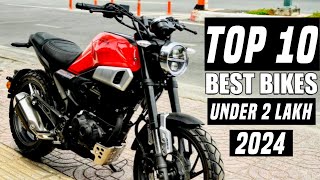 Top 10 Best Bikes Under 2 Lakh On Road Price💥In India2024 Best Bikes YamahaBajajHondaKtmTVS [upl. by Yemac]