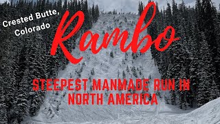 Rambo l Steepest Manmade Run in North America l Snowboarding Crested Butte [upl. by Evey487]