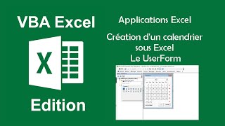 Applications Excel  Créez votre calendrier sous Excel  Le UserForm [upl. by Eitak]