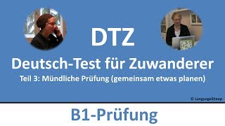 Deutsch lernen B1Prüfung DTZ  mündliche Prüfung  gemeinsam etwas planen [upl. by Genaro621]