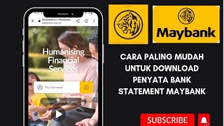 CARA PALING MUDAH UNTUK DOWNLOAD PENYATA BANK STATEMENT MAYBANK MAE  MAYBANK STATEMENT DOWNLOAD [upl. by Lovmilla]