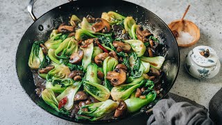 Bok Choy And Mushroom Stir Fry Recipe [upl. by Cathie]