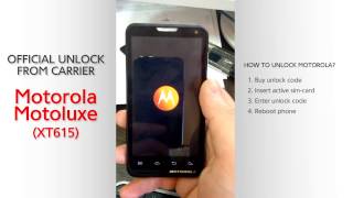 Unlock Motorola XT615 Motoluxe by IMEI network unlock code [upl. by Tsenre]