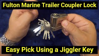 🔒Lock Picking ● Using a Jiggler Key to Pick a Fulton Marine Trailer Coupler Lock [upl. by Stricklan]