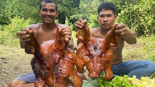 Grilling Two Heads of Pig with Flavorful Prahok Sauce  My Skill Cooking [upl. by Sanburn]