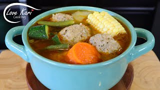 How to make Albóndigas de Res Caldo en Caldillo Mexican Meatball Soup [upl. by Haelem923]