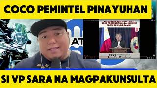 VP SARA PINAYUHANG MGAPAKONSULTA NI COCO PEMINTEL  MAUNA KA KAYA SER [upl. by Yanahc809]