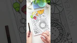 Thanksgiving Inspired Calendar Coloring Page coloringbookforadults coloringbooksforadults [upl. by Keele509]