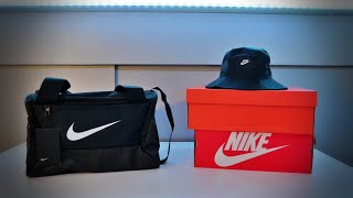 Unboxing The Nike Brasilia Gym Bag Extra Small And A Nike SunHat [upl. by Eladroc]