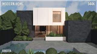 Modern House 144k  Part One  Bloxburg Speedbuild  Grxceea [upl. by Monk]